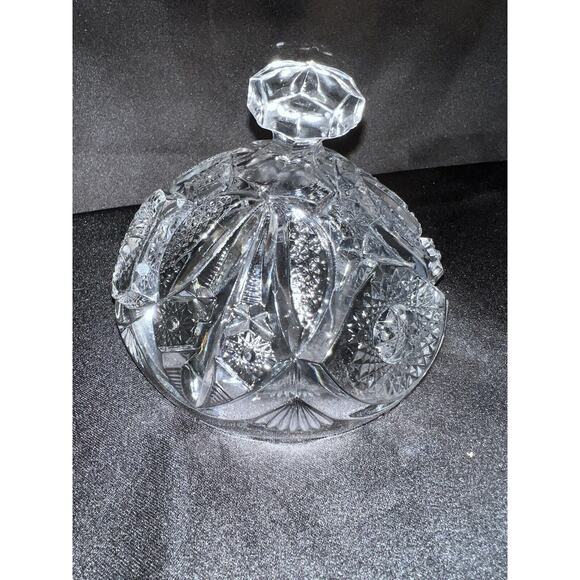 Cambridge Marjorie 2631 Near Cut Clear Glass Round Butter Dish w Lid EAPG - Picture 7 of 9